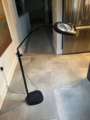 Floor lamp/magnifier