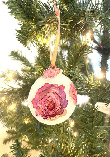 Roses Tactile Christmas Ornament