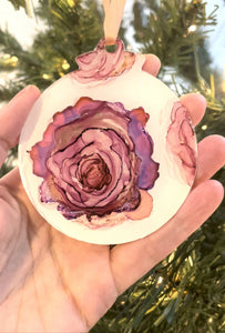 Roses Tactile Christmas Ornament